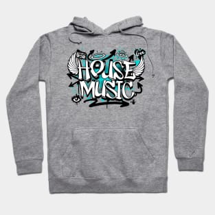 HOUSE MUSIC  - Graffiti Steez (Blue/Black) Hoodie